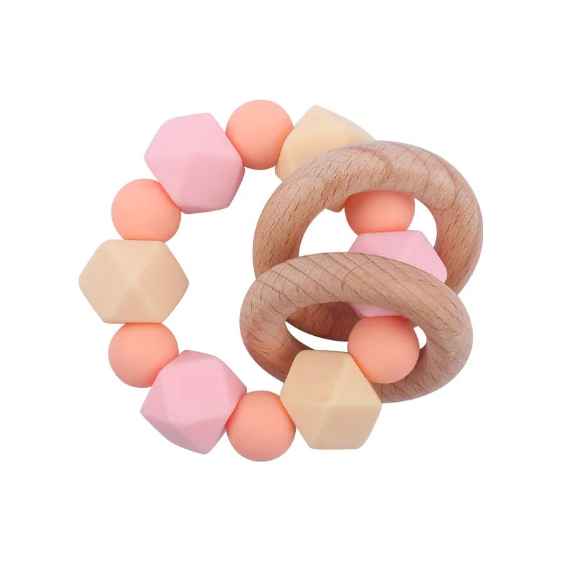 Custom Personalized Name Pacifier Holder Chain Handmade Beech Wooden Clip Cilicone Teether Baby Teething Toy Newborn Chew Gift