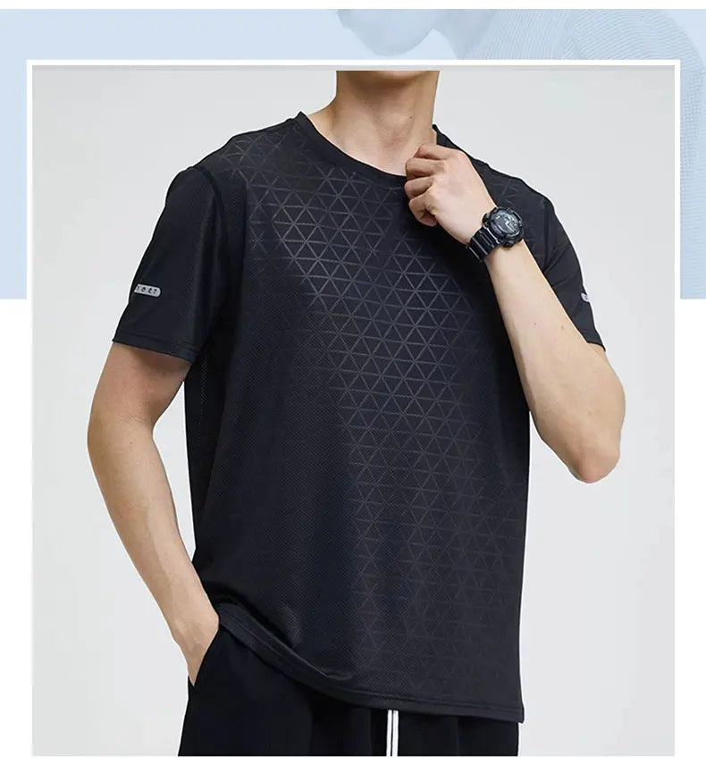 Men's Sports Shirts Sweatshirt Things for Gym Shirt Dry Fit Workout Yoga Tops Breathable Short Sleeves Undershirt Golf Wear Top