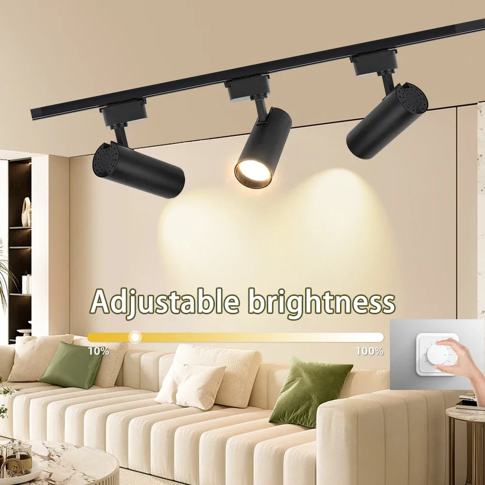 Set LED Track Light Dimmable Track Lamp AC180-265V COB led Spotlight  for Living Room Kitchen Clothing Store Rail Lamp Lighting