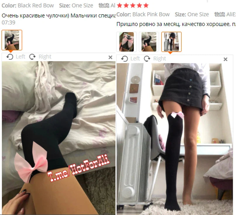 Sexy Stockings Bowknot Women Thigh High Over Knee Socks Opaque Black Girls Stretchy Elastic Spring Fashion Solid Long Chaussette