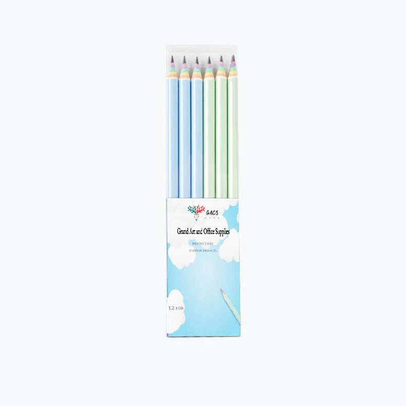6-8pcs/set Rainbow Paper Pencil HB Environmentally Friendly for Creative Simplefor Writing and Painting Pencil School Stationery