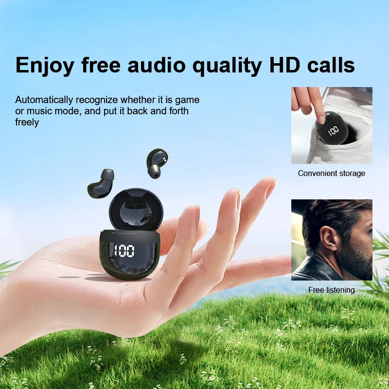 SK18 Heavy Bass Headphones Wireless Bluetooth Earphones Sleeping Headset With Mic Noise Reduction Mini Earbuds For Xiaomi Redmi