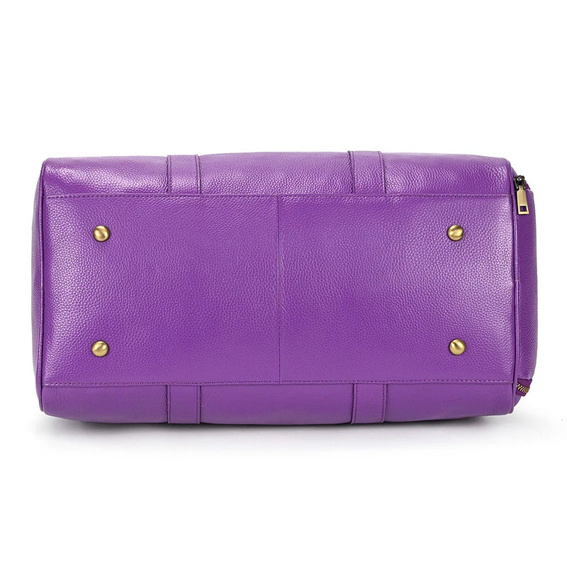Luxury Genuine Leather Men Women Travel Bag Cow Leather Carry On Luggage Bag Travel Shoulder Bag Male Female Weekend Duffle Bag