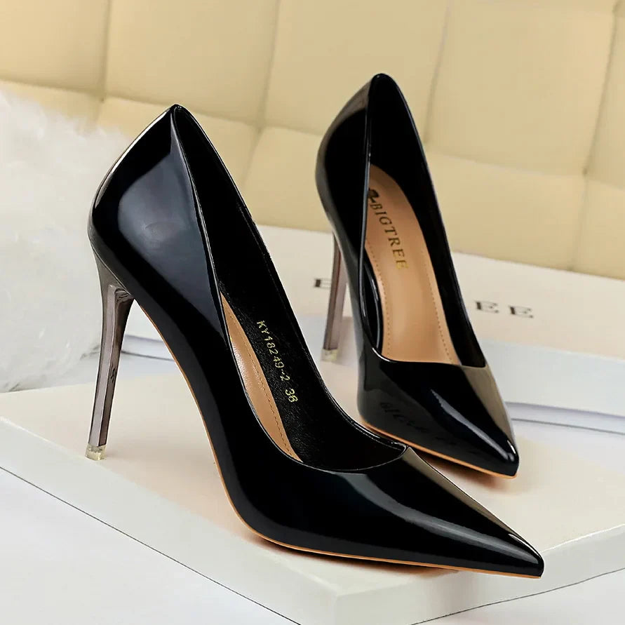Women Fetish 10.5cm High Heels Pumps Wedding Bridal Stiletto Wedding Bridal Heels Lady Scarpins Office Party Green Blue Shoes