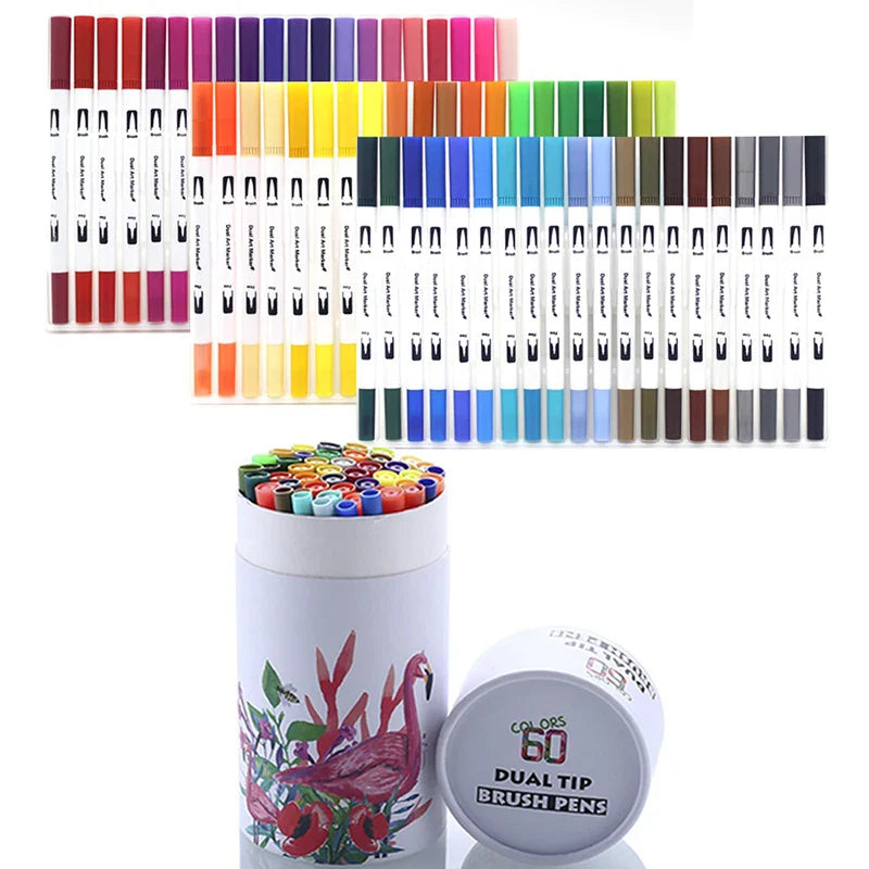 12/24/36 120 Colors Double Ends Manga Art Brush Pen Set Pencil Watercolor Art Markers Fineliner Calligraphy Pens Art Supplies