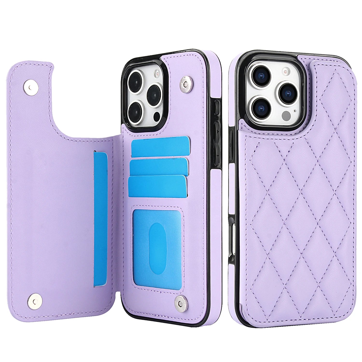 Card Slot Flip Leather Case For iPhone 16e 15 Pro Max 14 13 12 11 SE 3 2 XS XR 8 7 Plus Wallet Double Button Small Fragrant Wind