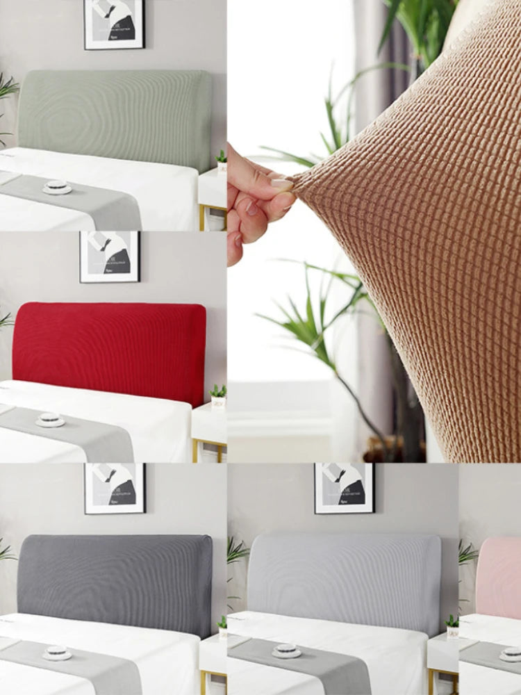 Simple Bedside Cover Elastic Thicken Protection Headboard Case Dust-Proof Nordic Bedroom Bed Cushion Cover House Decoration