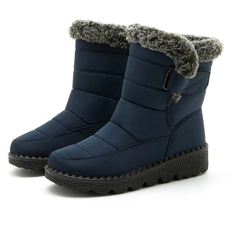 Women's Boots 2025 Trend Winter Shoes For Woman Winter Boots Ankle Low Heels Botas Mujer Waterproof Snow Boots With Fur Shoes