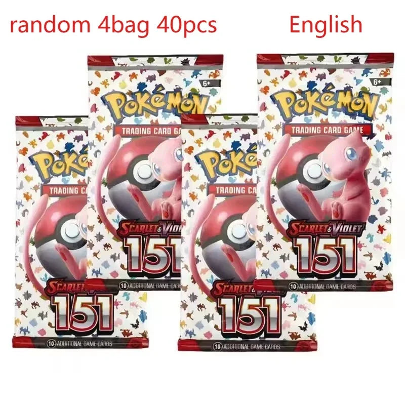 Pokemon Trading Cards 40 Pcs English PTCG Game Collection Strange Tree 151 SV4A Gift for Children