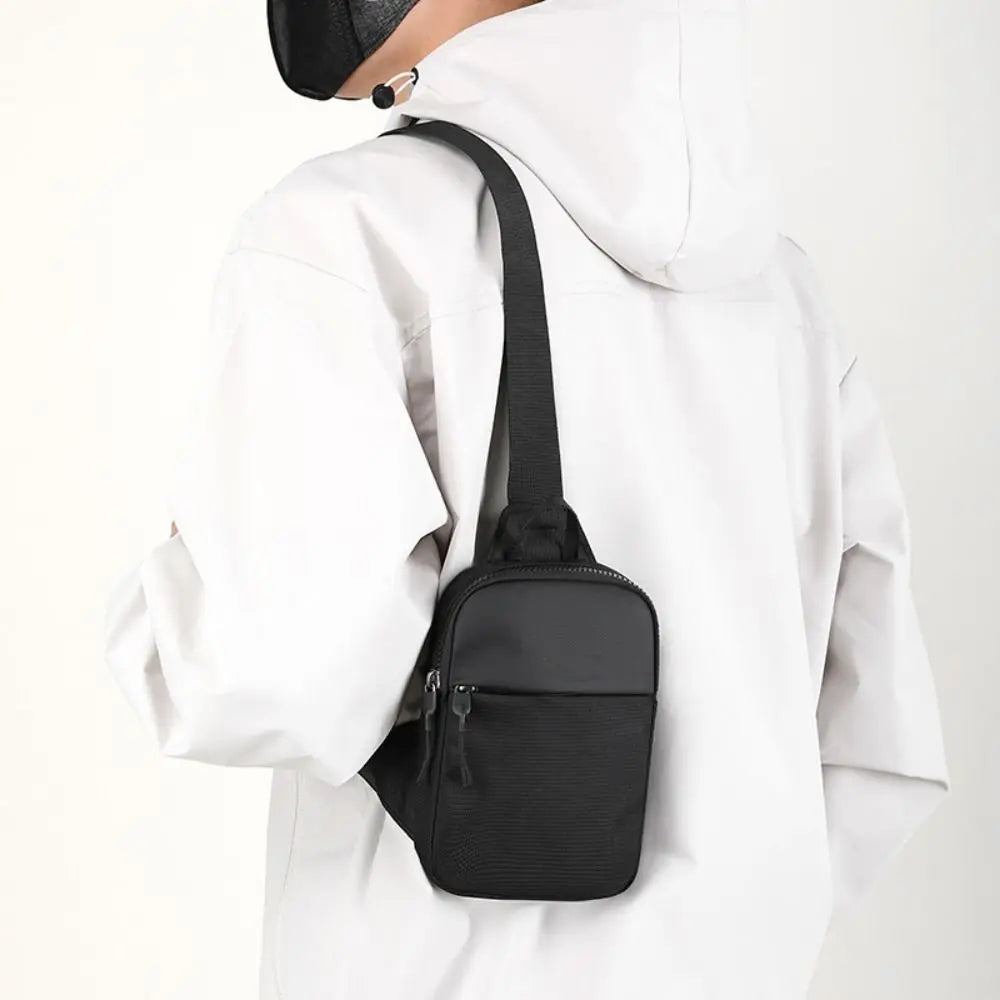 Men's Chest Bag Fashion Small Canvas Shoulder Crossbody Bags for Man Mini Cloth Sling Sport Cross Phone Male Handbag