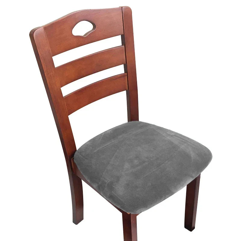 1/2/4/6 Pieces Velvet Fabric Super Soft Seat Cushion Covers Stretch Chair Cover Slipcovers For Hotel Banquet Dining Living Room
