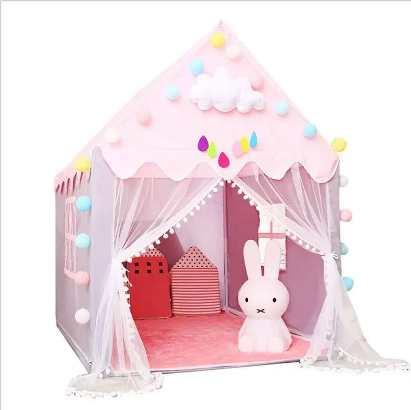 Portable Children's Tent Folding Kids Tents Tipi Baby Play House Large Girls Pink Princess Castle Child Room Decor Play Tent Toy
