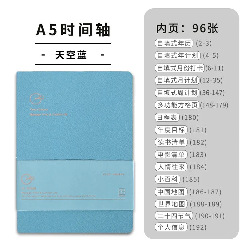 Kinbor Weekly Planner Notebook UnDated Agenda Schedule Daily Monthly Journal Book Portable Record Diary Plan Notepad Stationery