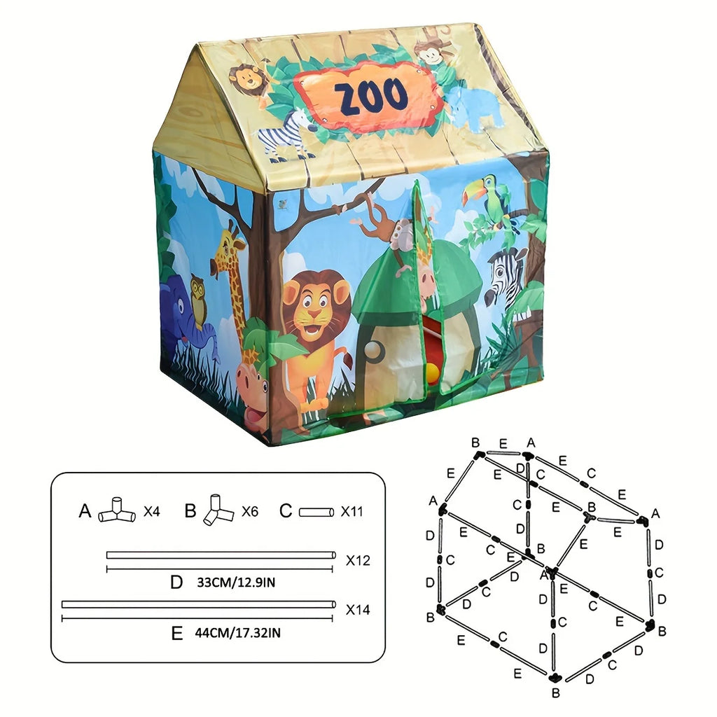 Children playhouse Tent Indoor, Big Space Kids Tent Outdoor, Easy to Carry and Install, Large Room Crawling, Birthday Christmas