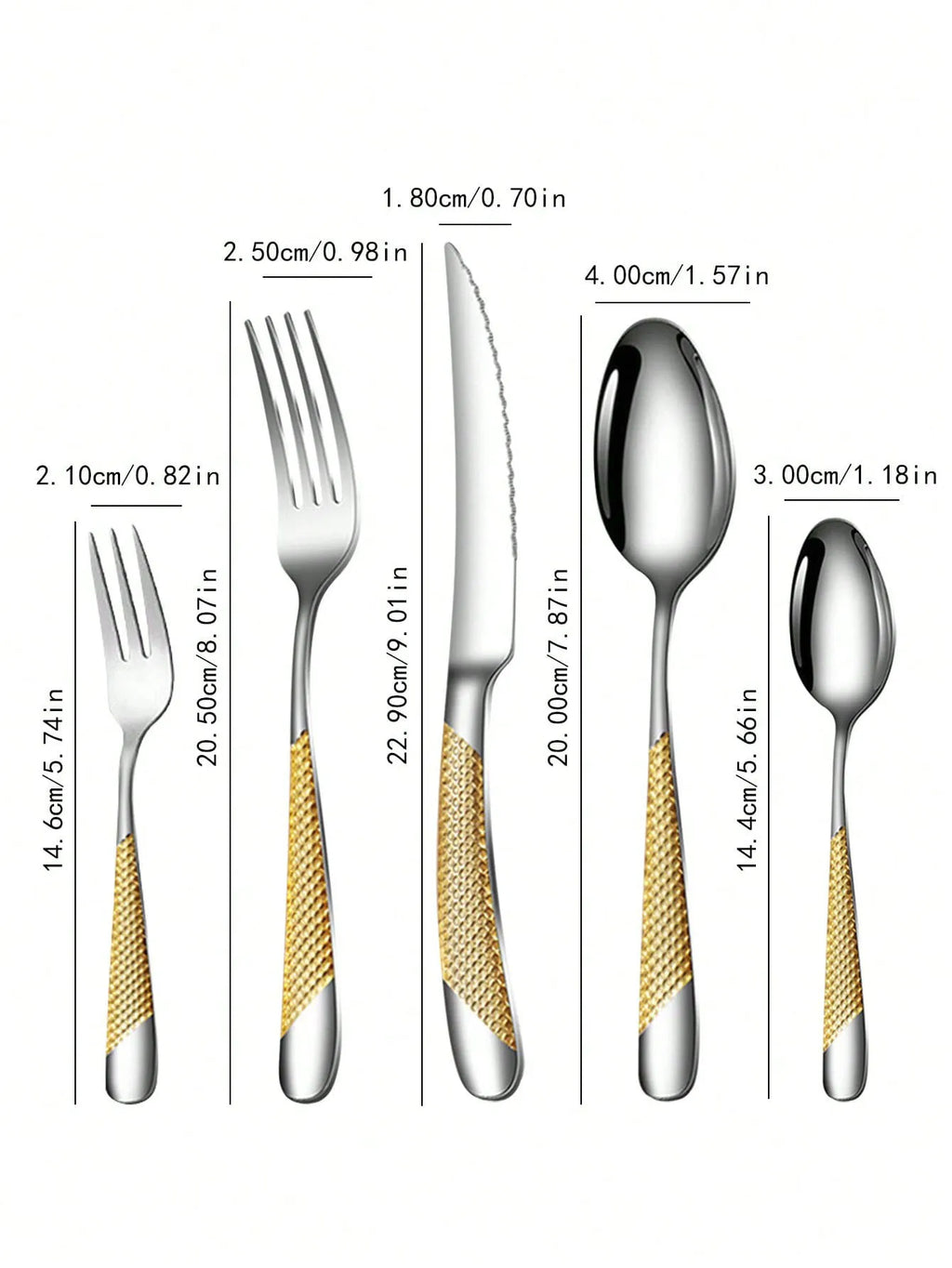6pc/30pc Stainless steel star drill dinnerware set knife, fork and spoon set for the kitchen and dining room