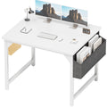 Computer Desk 31 Inch Small Office Desk Modern Writing Desk with Storage Bag Work Study Table with Headphone Hook for Office
