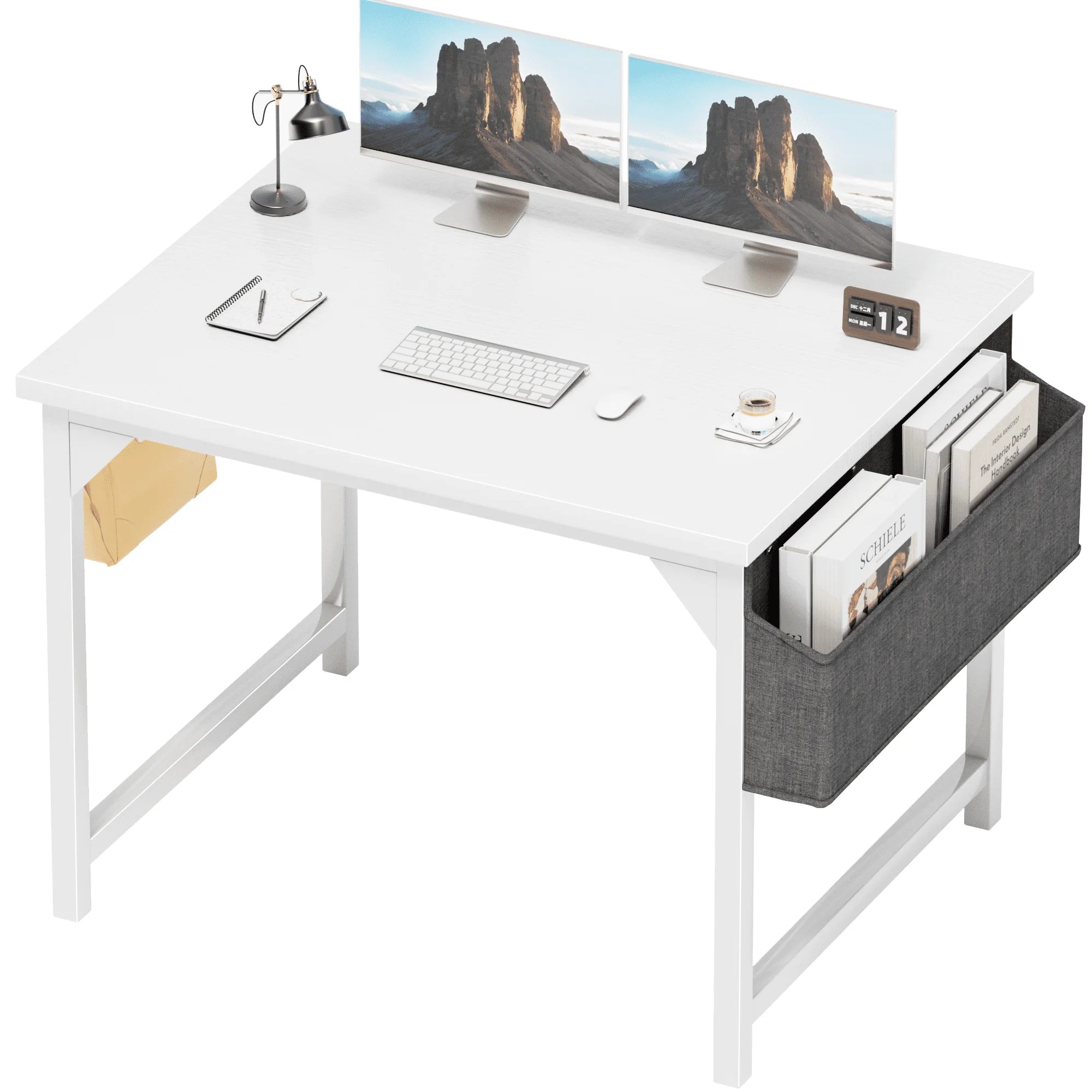 Computer Desk 31 Inch Small Office Desk Modern Writing Desk with Storage Bag Work Study Table with Headphone Hook for Office