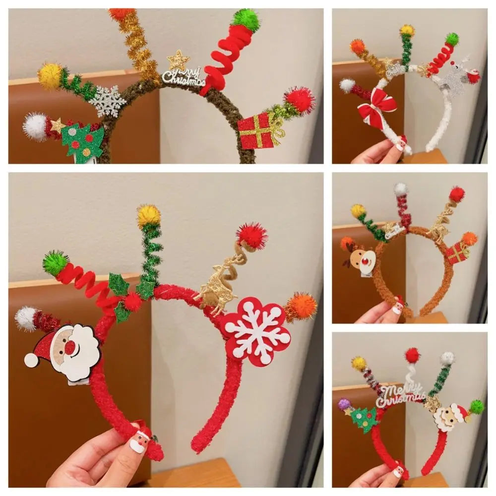 Hair Accessories Christmas Headband Merry Chritmas Xmas Santa Claus Hair Hoop Headpiece Hairband Antler Hair Hoop Girls/Female