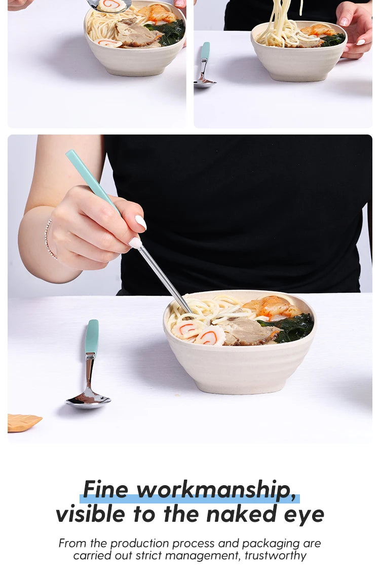Korean Tableware Set 304 Stainless Steel Cutlery Set High Quality Dinner Set Spoon Chopsticks Set Dinnerware 8Pcs Cutlery Sets
