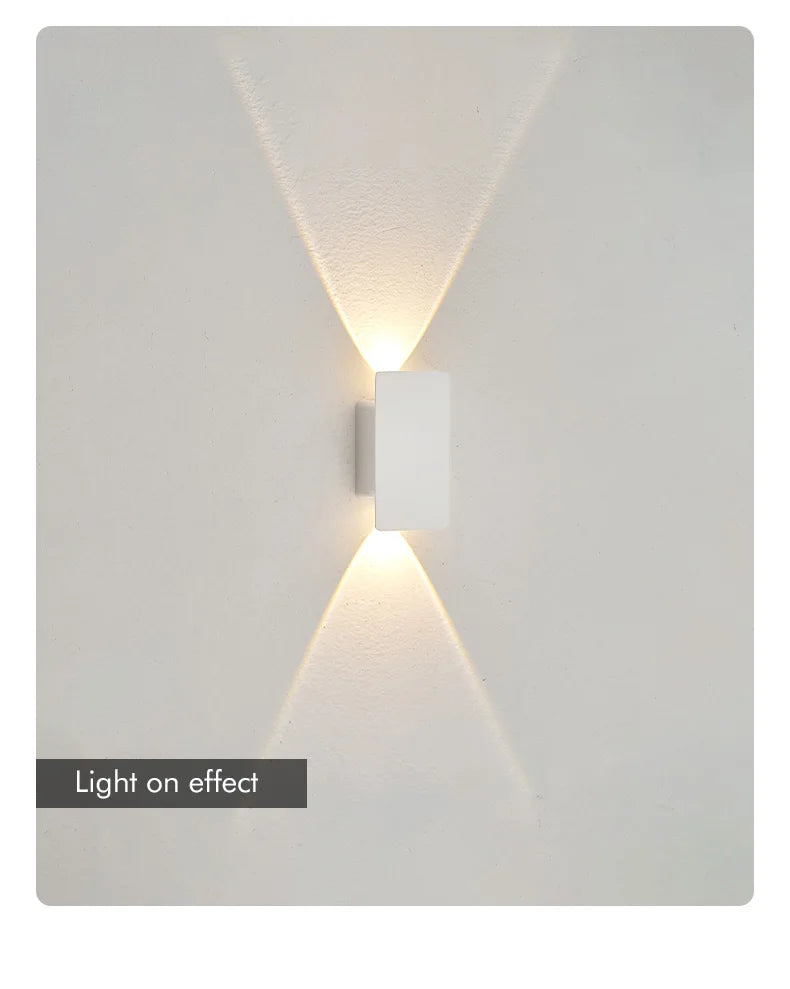 Outdoor Waterproof Wall Lamps Strip Aluminum Wall Lights 18W LED Black Wall Lamp Bedroom Exterior Outdoor Lighting Fixtures