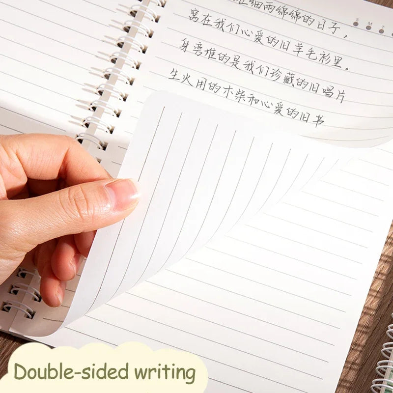 4 Books/Set A5 Coil Lined Notebook High Quality Kawaii Korean Stationery Cute School Supplies for Students