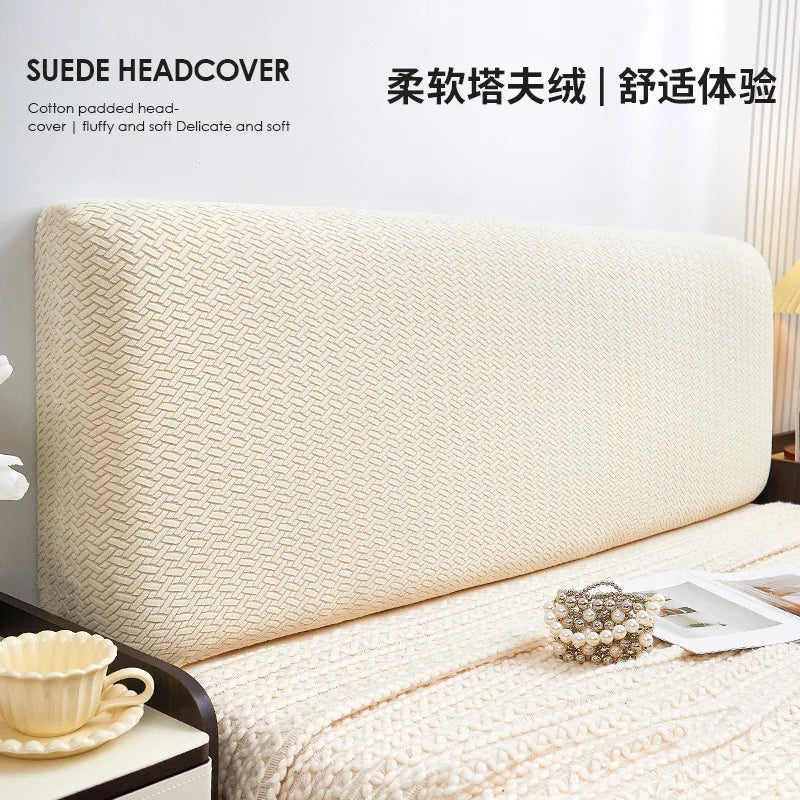 All-inclusive Jacquard Bed Headboard Cover Solid Color Elastic Bed Head Slipcover Solid Color Bed Backrest Cover Bedroom 2024