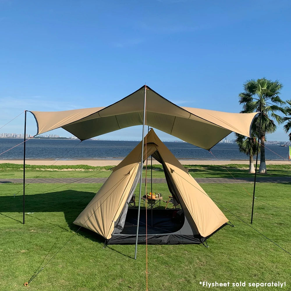 Indian Tent Outdoor Waterproof Tipi Tent 4 Person Yurt Family Mongolian Large Teepee Camping for Adults Pyramid Double Layer