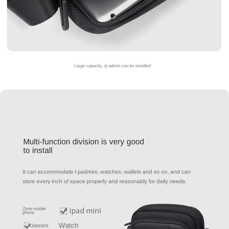 GOLF Cross Bag Man Nylon Shoulder Boston Crossbody Bags Men Mini Sling Messenger Cell Phone Waterproof Pouch Oxford Compartments