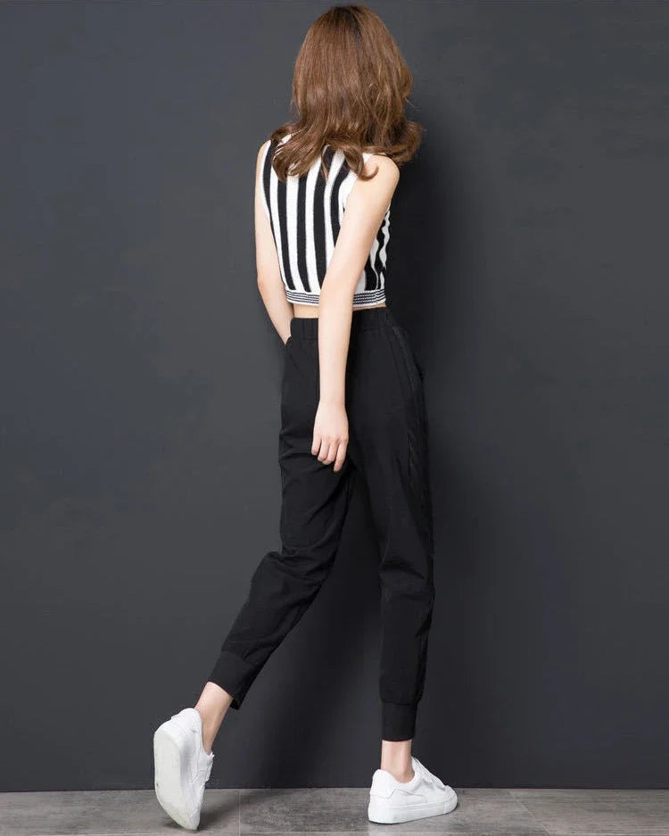 Sweatpants Harem Female Pants Black Joggers Jogging Trousers for Women Fitness Clothes and Capris Elastic Waist Drawstring 90s G