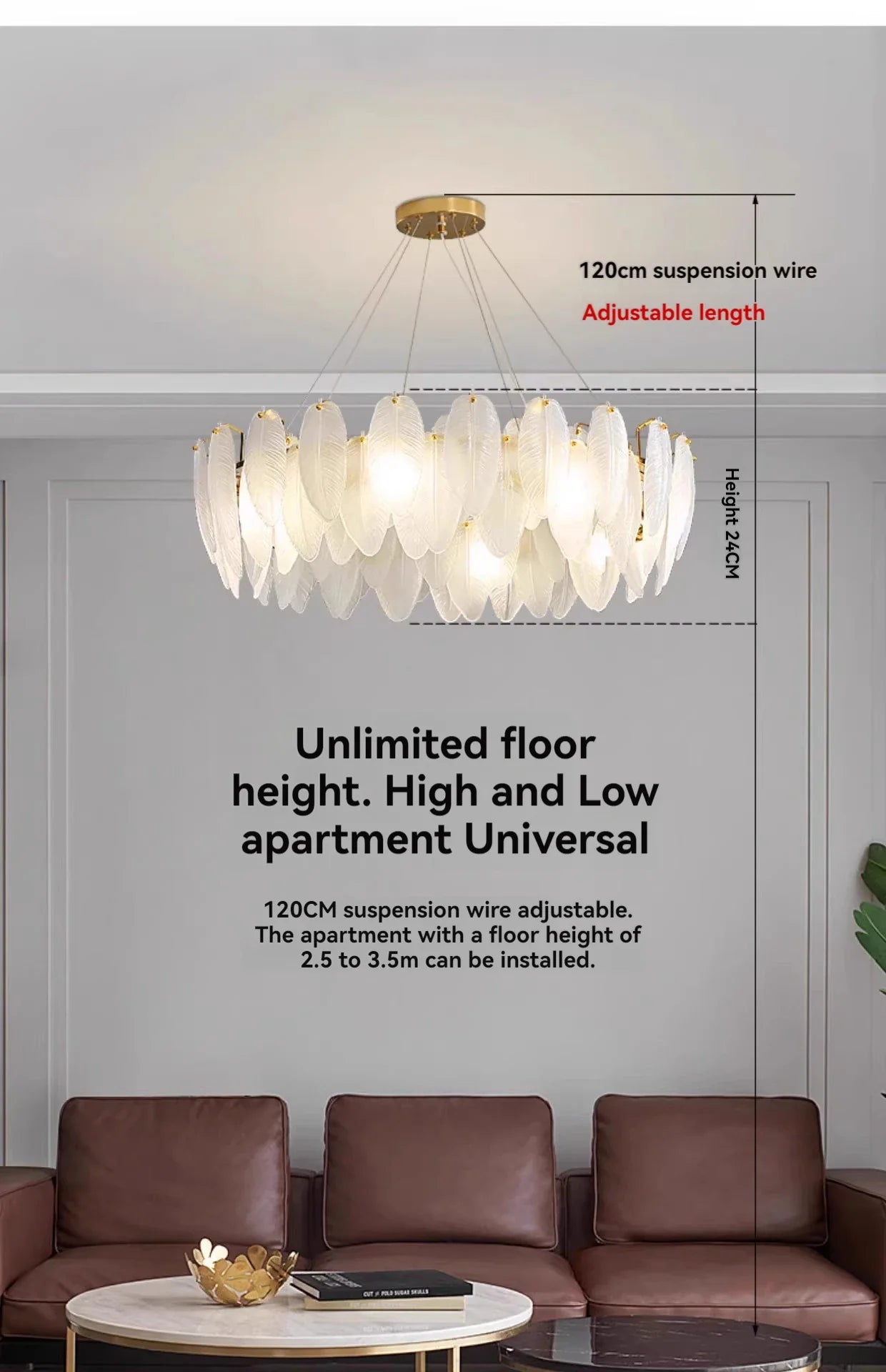 Modern Luxury crystal Chandeliers Gold French Glass chandelier Idoor Home Decor Pendant Lamp for Living Room Dining