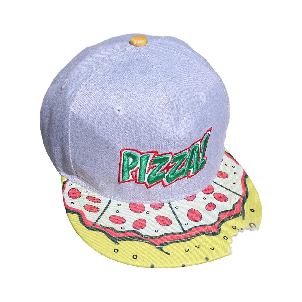 Snapback Hat Eye Pizza Baseball Cap Letter Embroidery Sunscreen Sun Hat Hip-hop Korean Style Peaked Cap Sports
