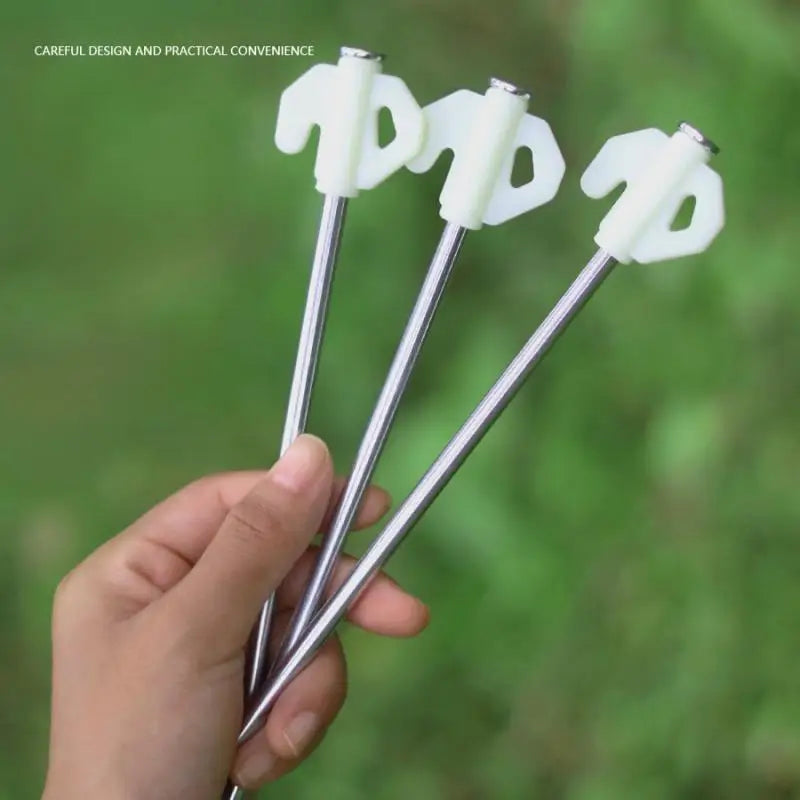 Tent Essentials, Set of 2/4/6 Luminous Tent Pegs, 20cm Night Light Ground Spikes for Secure Pitching