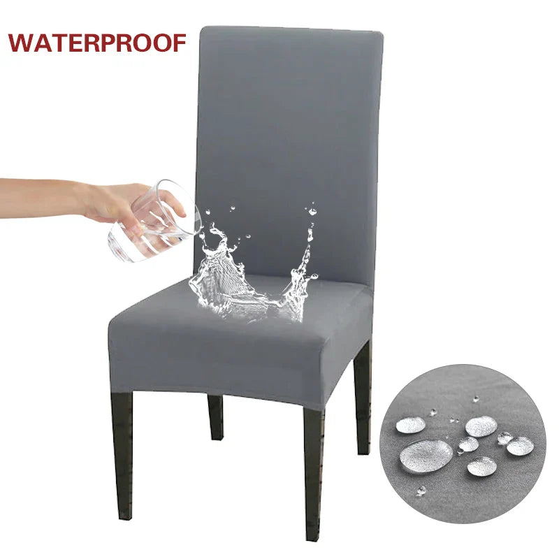 Waterproof Elastic Chair Cover for Dining Room Kitchen Wedding Hotel Banquet Restaurant Anti-dirty Seat Cover Housse De Chaise