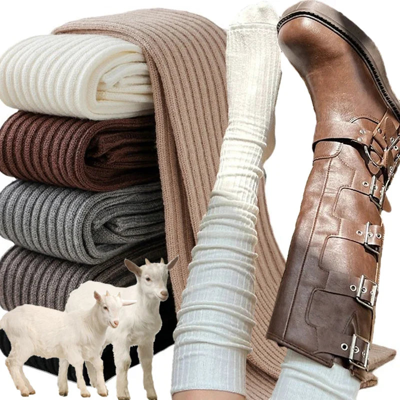 NEW 1/2pairs Women's Casual Knitted Long Socks Autumn Winter Solid Stockings Boot Calf Socks Over Knee Leggings Harajuku Lolita Sox