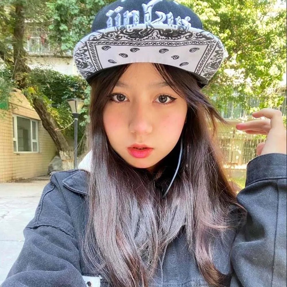 Adjustable Letter Embroidery Flat Brim Hat Korean Style Hip - hop Dance Snapback Hats Cotton Sunscreen Street Style Baseball Cap - The Melt Theory Lab by Kandylandlaiid LLC