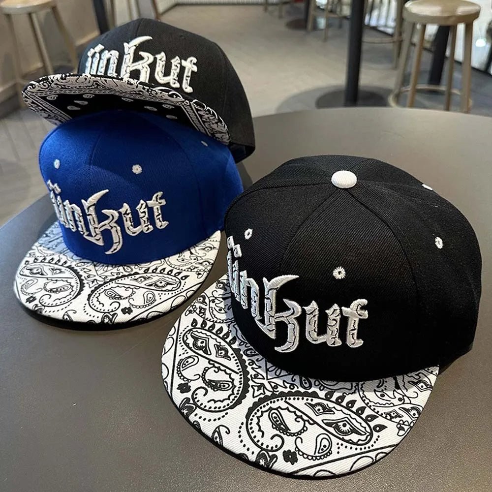 Adjustable Letter Embroidery Flat Brim Hat Korean Style Hip - hop Dance Snapback Hats Cotton Sunscreen Street Style Baseball Cap - The Melt Theory Lab by Kandylandlaiid LLC