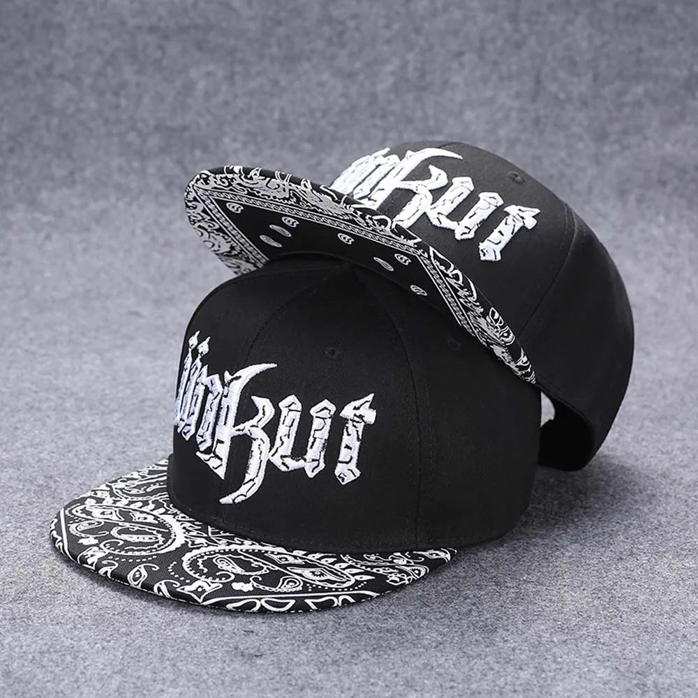 Adjustable Letter Embroidery Flat Brim Hat Korean Style Hip - hop Dance Snapback Hats Cotton Sunscreen Street Style Baseball Cap - The Melt Theory Lab by Kandylandlaiid LLC
