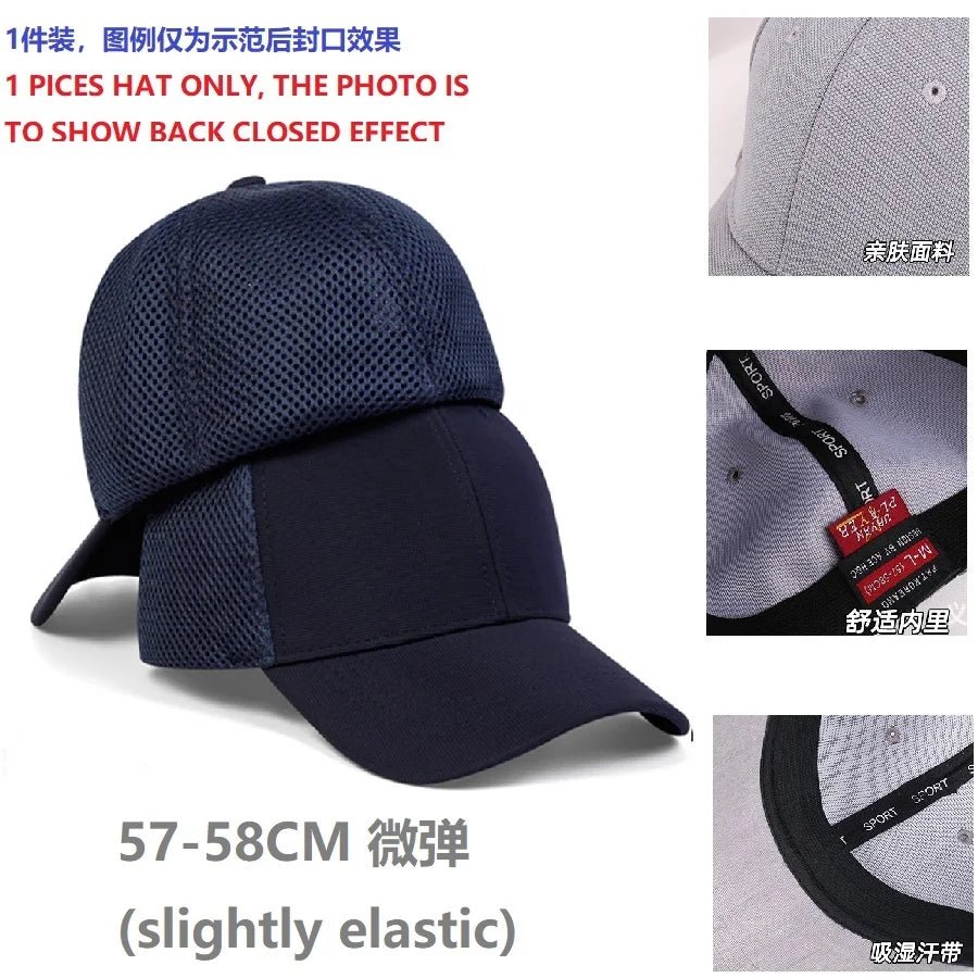 Adult Back Closed Baseball Cap for Small Head Lady Man Blank Hiphop Snapback Hat Fitted Flat Caps 57cm to 59cm - The Melt Theory Lab by Kandylandlaiid LLC
