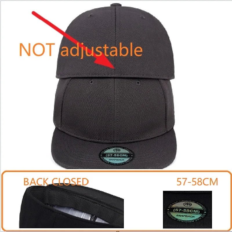 Adult Back Closed Baseball Cap for Small Head Lady Man Blank Hiphop Snapback Hat Fitted Flat Caps 57cm to 59cm - The Melt Theory Lab by Kandylandlaiid LLC