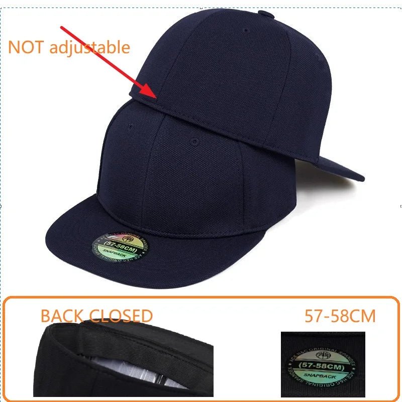 Adult Back Closed Baseball Cap for Small Head Lady Man Blank Hiphop Snapback Hat Fitted Flat Caps 57cm to 59cm - The Melt Theory Lab by Kandylandlaiid LLC