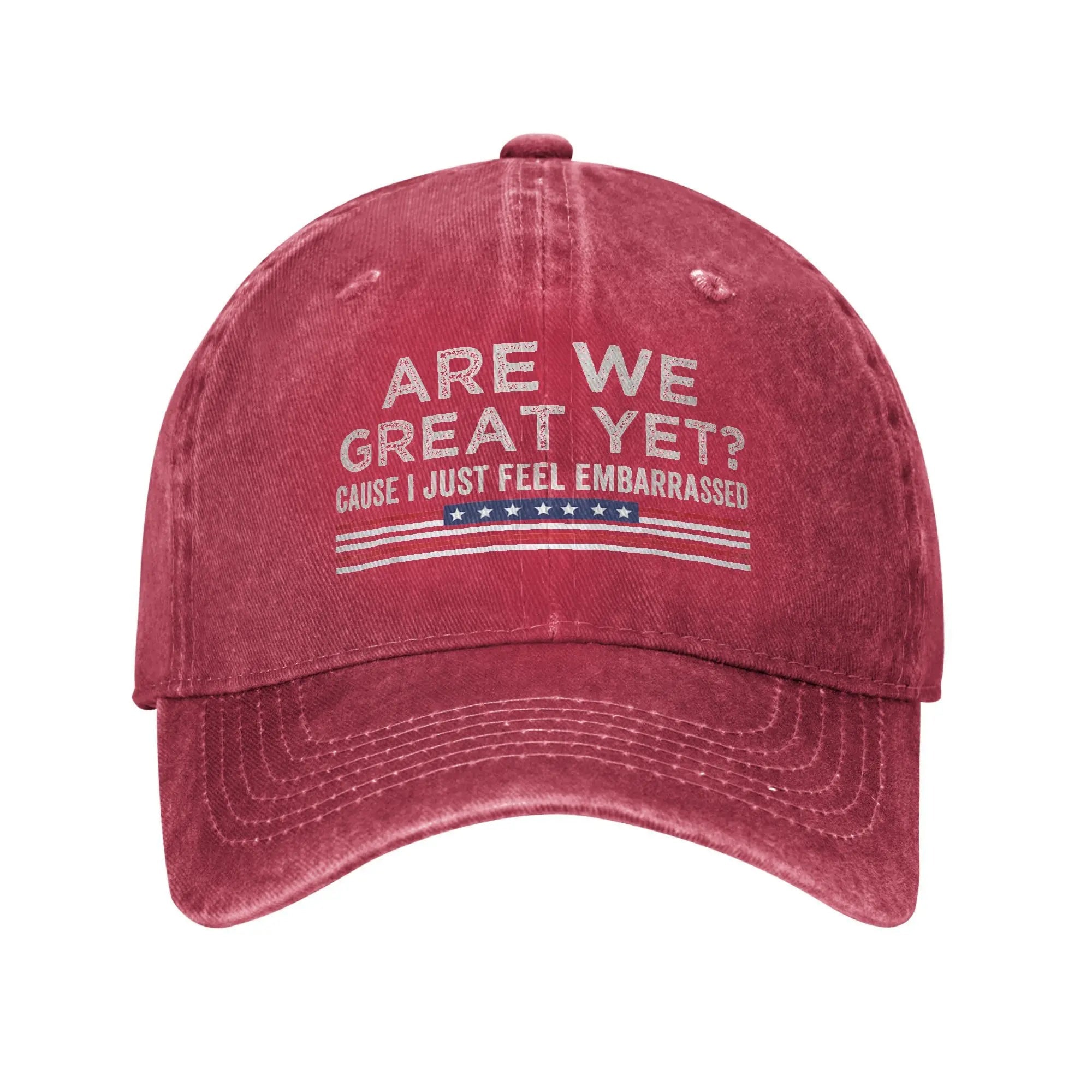 Are We Great Yet Cause I Just Feel Embarrassed Baseball Caps Vintage Distressed Cotton Snapback Cap Unisex Outdoor Gift Hats Cap - The Melt Theory Lab by Kandylandlaiid LLC