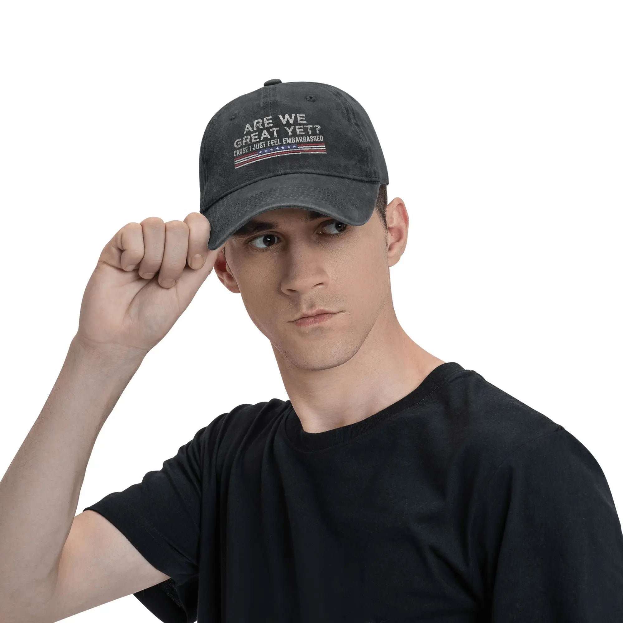 Are We Great Yet Cause I Just Feel Embarrassed Baseball Caps Vintage Distressed Cotton Snapback Cap Unisex Outdoor Gift Hats Cap - The Melt Theory Lab by Kandylandlaiid LLC