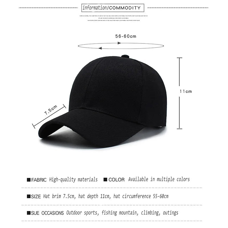 Black Cap Solid Color Baseball Cap Snapback Caps Casquette Hats Fitted Casual Gorras Hip Hop Dad Hats Men Women Unisex - The Melt Theory Lab by Kandylandlaiid LLC