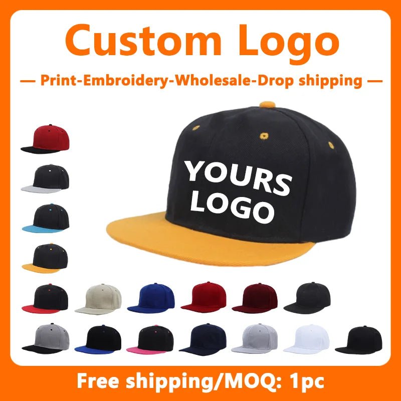 Custom Embroidery Hip-hop Snapback Hat for Men and Women Baseball Cap Wholesale DIY Design Print Sunshade Hats American style - The Melt Theory Lab by Kandylandlaiid LLC