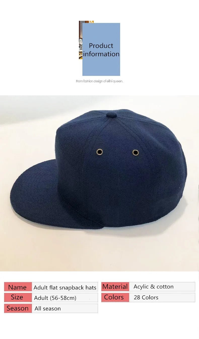 Custom snapback caps Outdoor sports hip hop flat hip hop hat for men Women Trucker caps 1 piece DIY logo Sun hats gorros - The Melt Theory Lab by Kandylandlaiid LLC