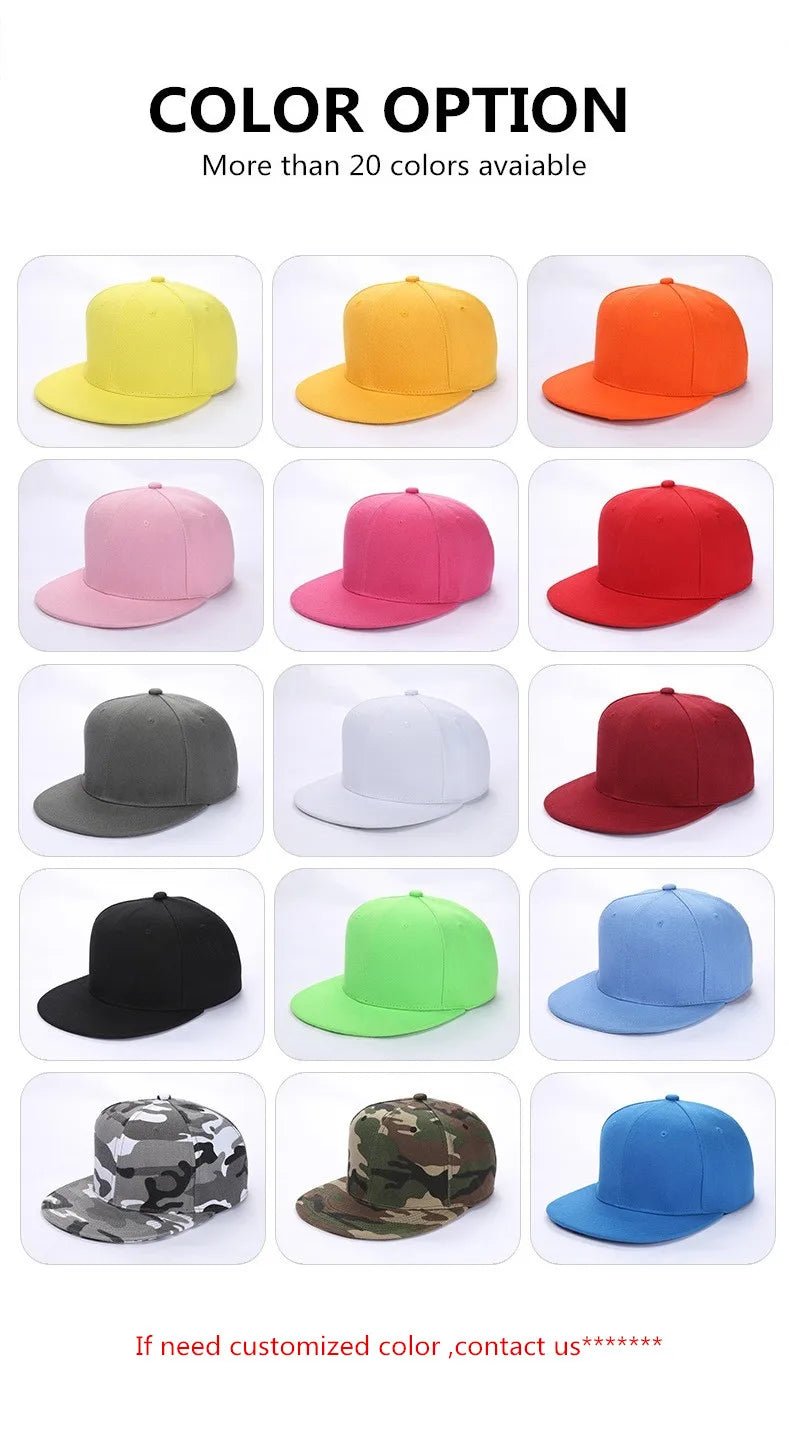 Custom snapback caps Outdoor sports hip hop flat hip hop hat for men Women Trucker caps 1 piece DIY logo Sun hats gorros - The Melt Theory Lab by Kandylandlaiid LLC