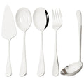 Drmfiy 5/7Pcs Black Cutlery Serving Utensils Dinnerware Set Buffet Catering Flatware Serving Colander Spoons Fork Silverware Set - The Melt Theory Lab by Kandylandlaiid LLC