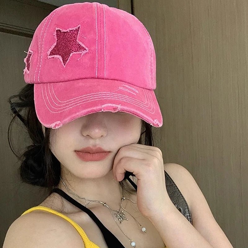 High Ponytail Baseball Cap For Women Snapback Hat Bone Hip Hop Adjustable Distressed Star Dad Hats Casquettes Female - The Melt Theory Lab by Kandylandlaiid LLC