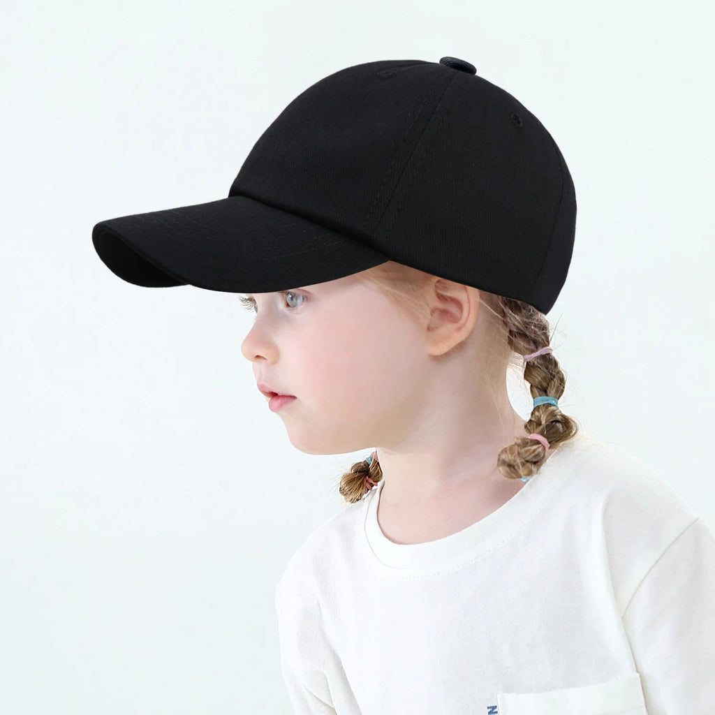 Kids Snap Back Baseball Cap Solid Color Spring Summer Hip Hop Boy Hats Sun Caps Adjustable Breathable Outdoor Travel Kids Hats - The Melt Theory Lab by Kandylandlaiid LLC