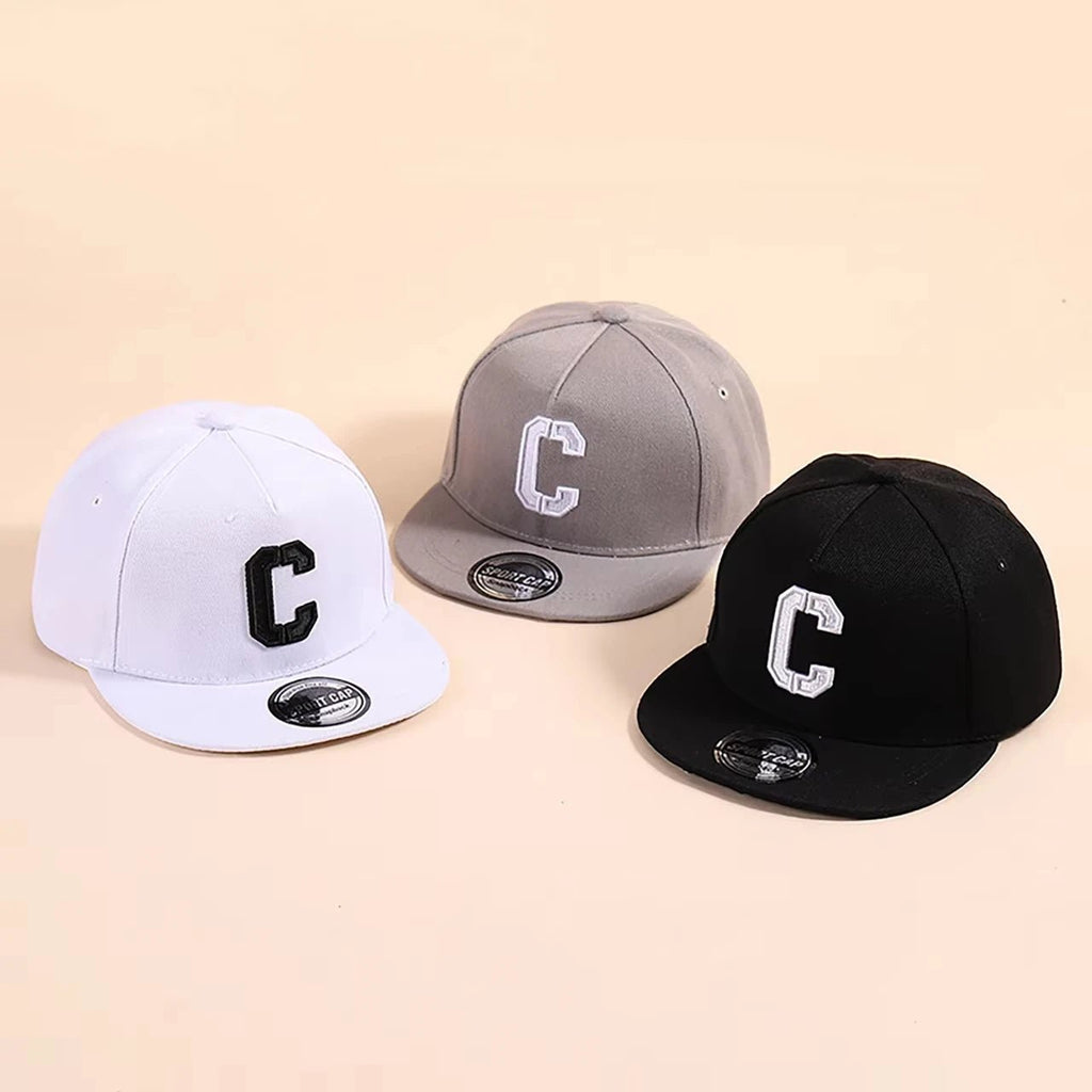 Kids Snapback Cap Embroidered Letter Flat Brim Baseball Hat for Children Boy Girl Solid Color Summer Sun Hats - The Melt Theory Lab by Kandylandlaiid LLC